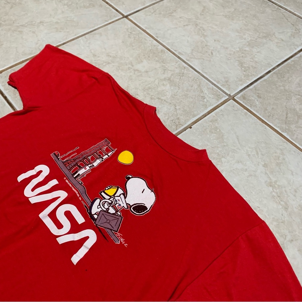 RARE Vintage Single Stitch 1958 Snoopy NASA Space T-shirt, Size M, Rare Snoopy